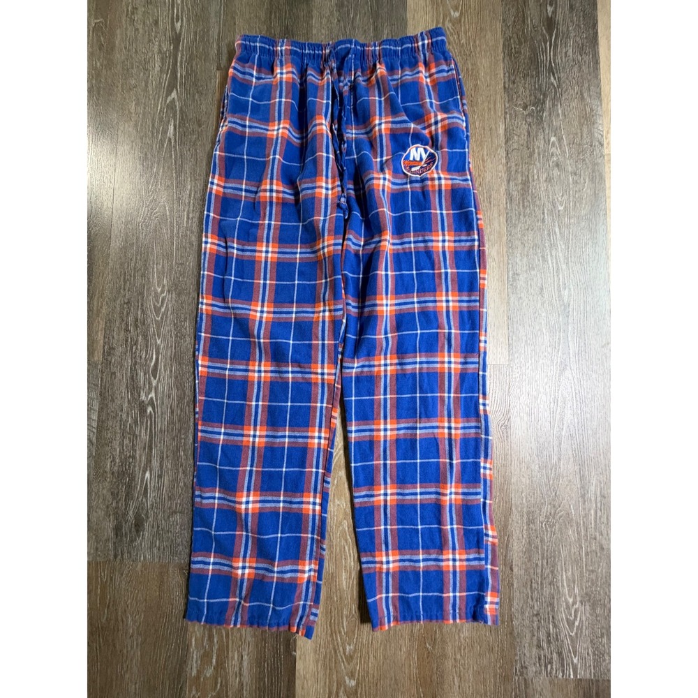 Concepts Sport Pajama Pants Mens Medium Blue NY Islanders Plaid Flannel NHL